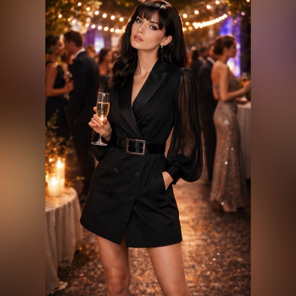 Zara Dresses & Skirts - Zara combination sleeve blazer, bloggers favorite